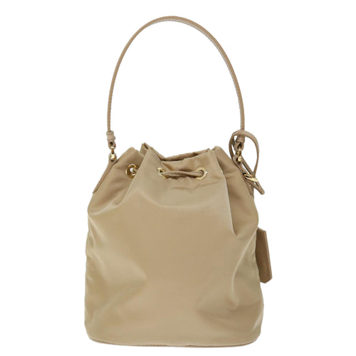 Prada Tessuto Beige Synthetic Shoulder Bag (Pre-Owned)