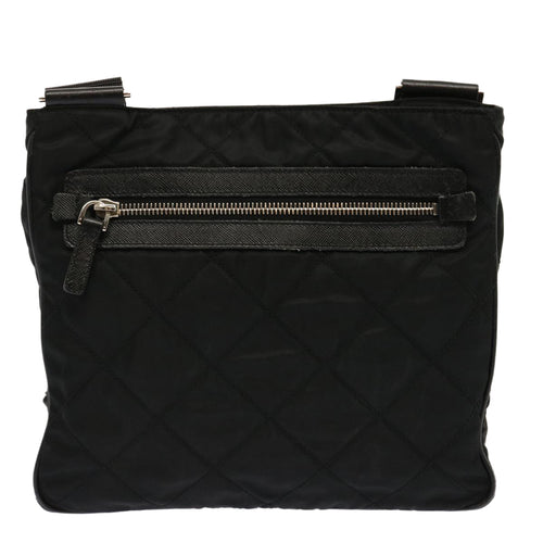 Prada Tessuto Black Cotton Shoulder Bag (Pre-Owned)