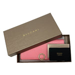 Bvlgari Pink Leather Long Wallet (Bi-Fold) (Pre-Owned)