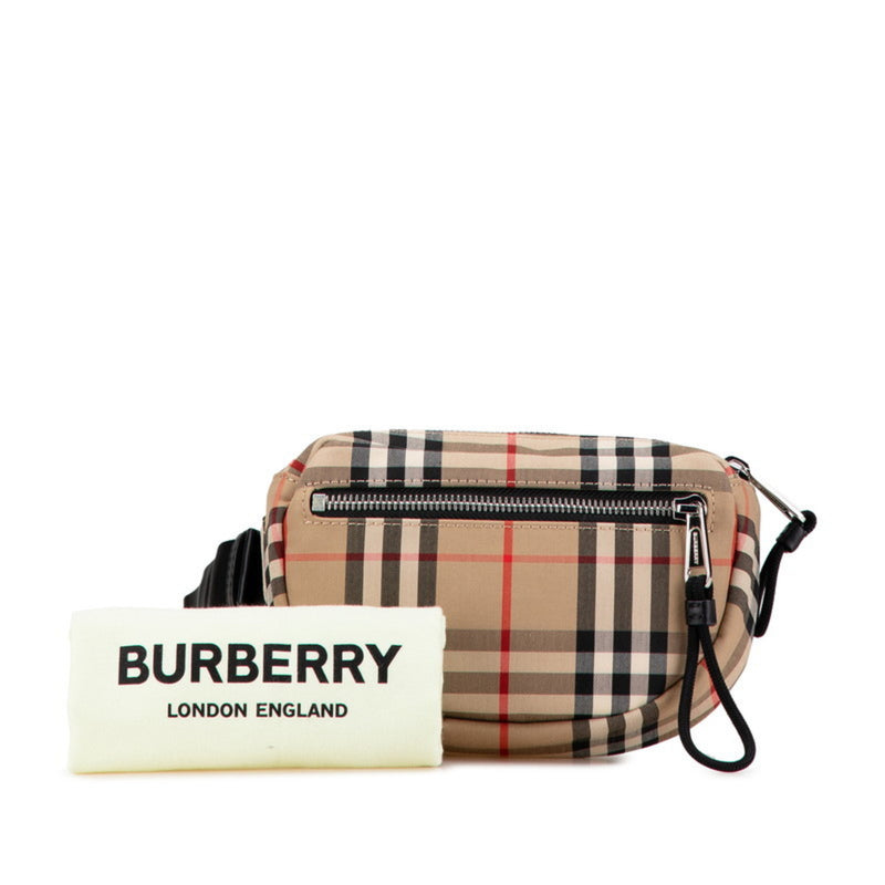 Burberry Beige Black Canvas Fanny Pack (Pre-Owned)