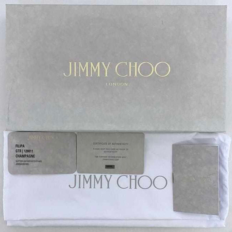 Jimmy Choo Silver Leather Long Wallet (Bi-Fold) (Pre-Owned)