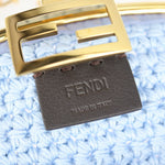 Fendi Baguette Light Blue Cotton Shoulder Bag (Pre-Owned)