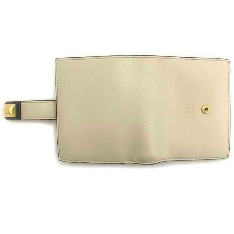 Fendi Beige Gold Orange Leather Wallet (Bi-Fold) (Pre-Owned)