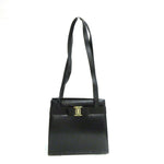 Salvatore Ferragamo Black Leather Shoulder Bag (Pre-Owned)