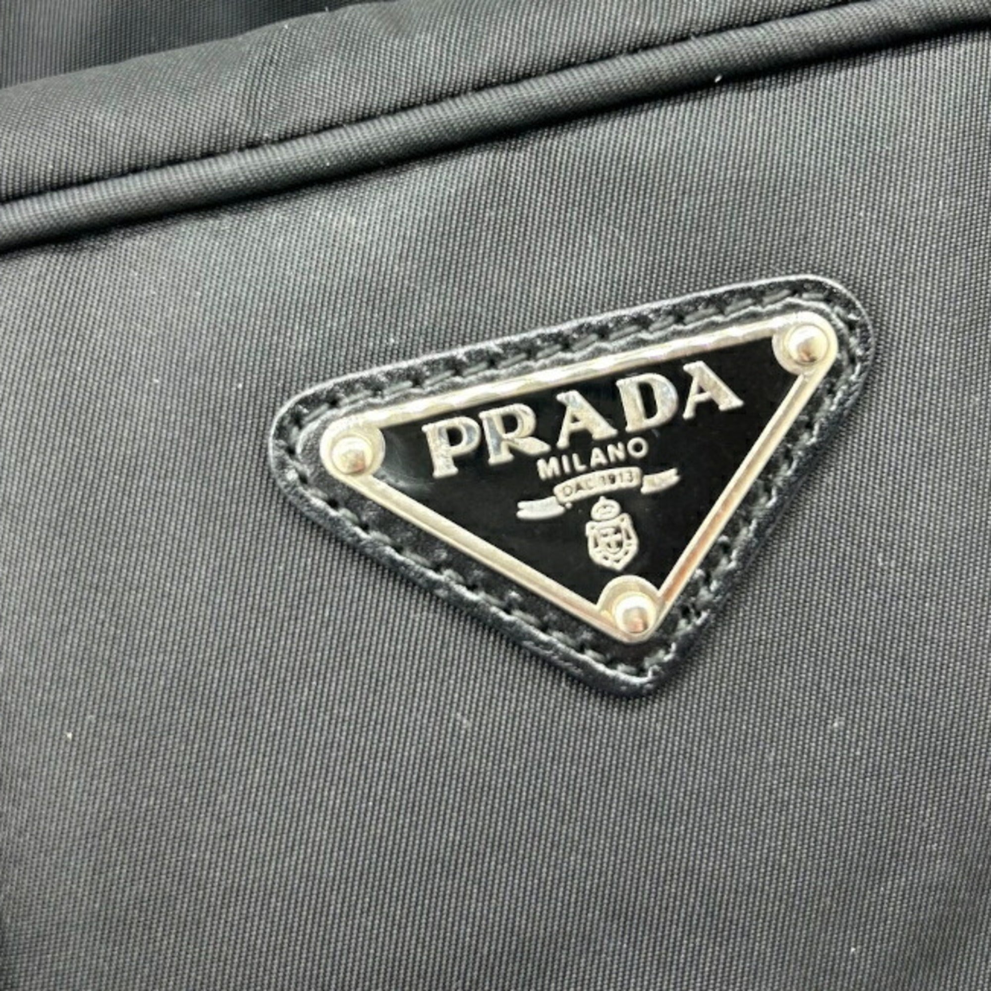 Prada Black Nylon Boston Bag Handbag (Pre-Owned)