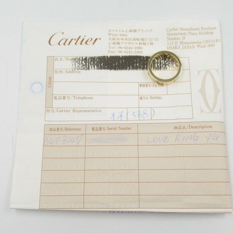 Cartier Clear Yellow Gold (18K) Band Ring (Pre-Owned)