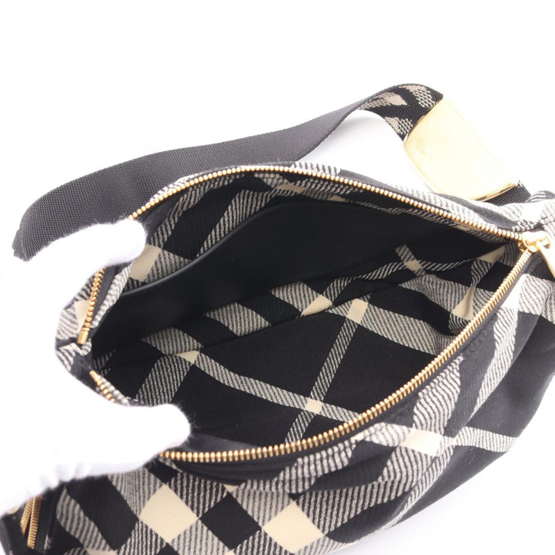 Burberry Black White Cotton Fanny Pack Messenger Bag (Pre-Owned)