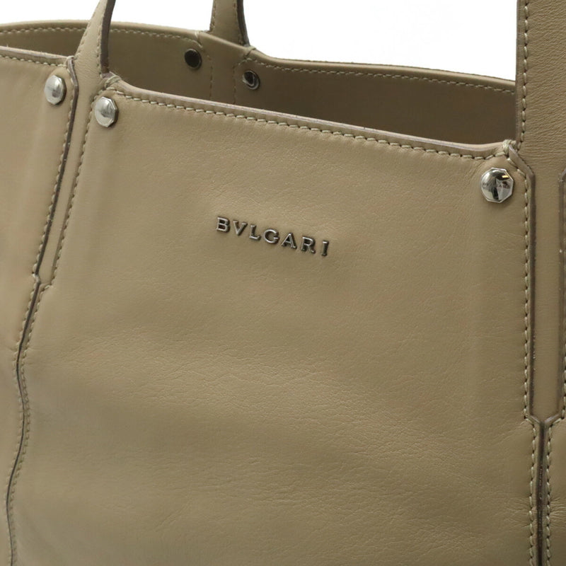 Bvlgari Grayish Leather Tote Bag (Pre-Owned)