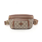 Gucci Beige Brown Coated Canvas Leather Fanny Pack (Pre-Owned)