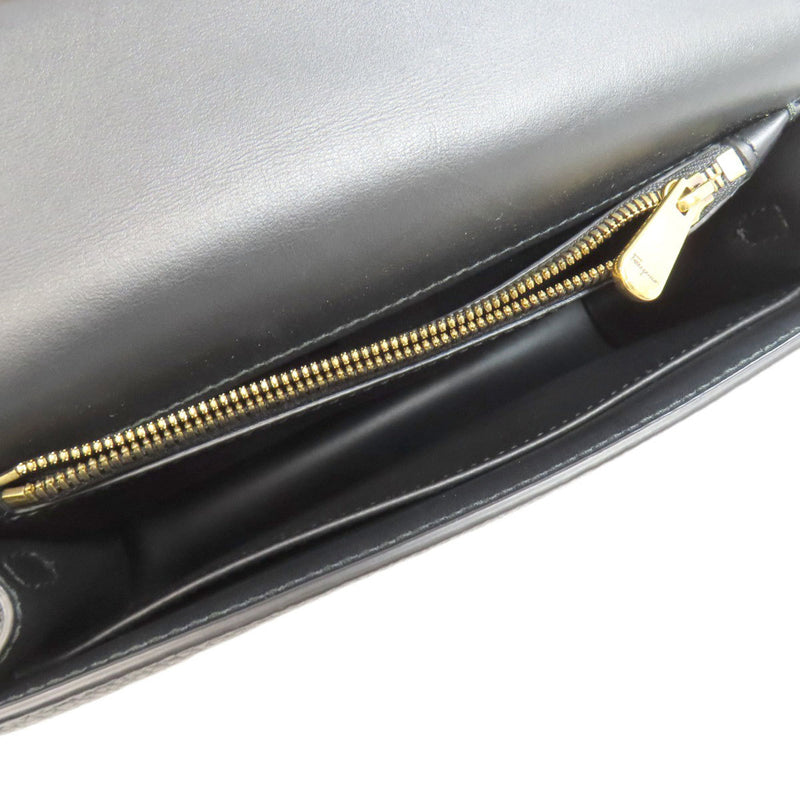 Salvatore Ferragamo Black Leather Shoulder Bag (Pre-Owned)