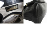 Jimmy Choo Black Leather Canvas Backpack (Pre-Owned)