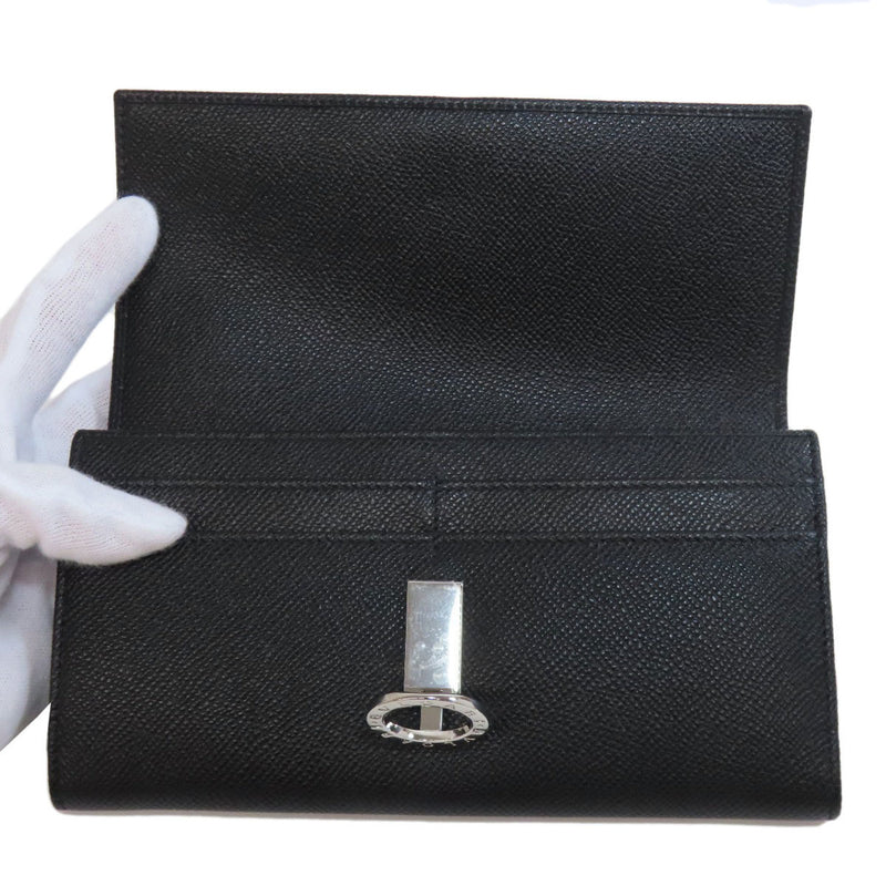 Bvlgari Black Leather Long Wallet (Bi-Fold) (Pre-Owned)