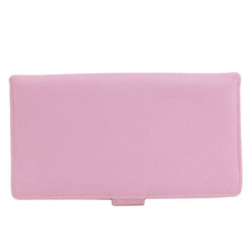 Bvlgari Pink Leather Long Wallet (Bi-Fold) (Pre-Owned)