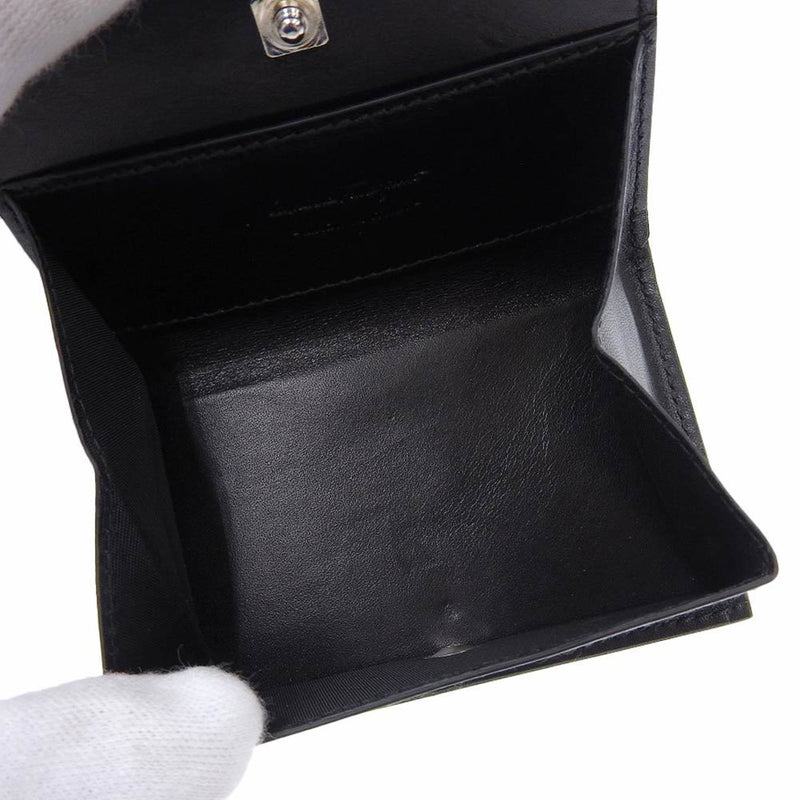 Salvatore Ferragamo Black Leather Coin Purse/Coin Case (Pre-Owned)