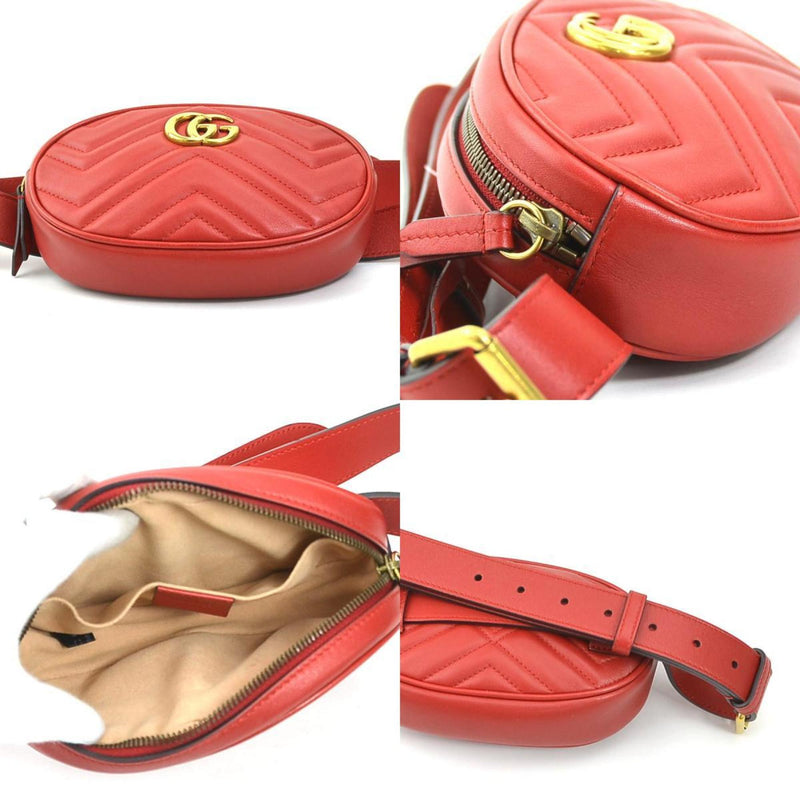 Gucci Red Color Leather Fanny Pack (Pre-Owned)