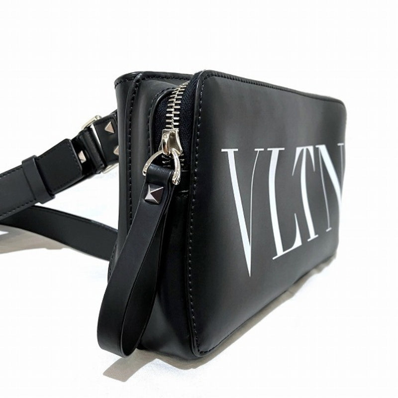 Valentino Garavani Black Leather Fanny Pack Sling Bag (Pre-Owned)