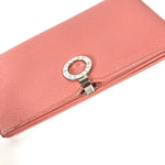 Bvlgari Pink Leather Long Wallet (Bi-Fold) (Pre-Owned)