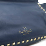 Valentino Garavani Blue Leather Handbag Shoulder Bag Tote Bag (Pre-Owned)