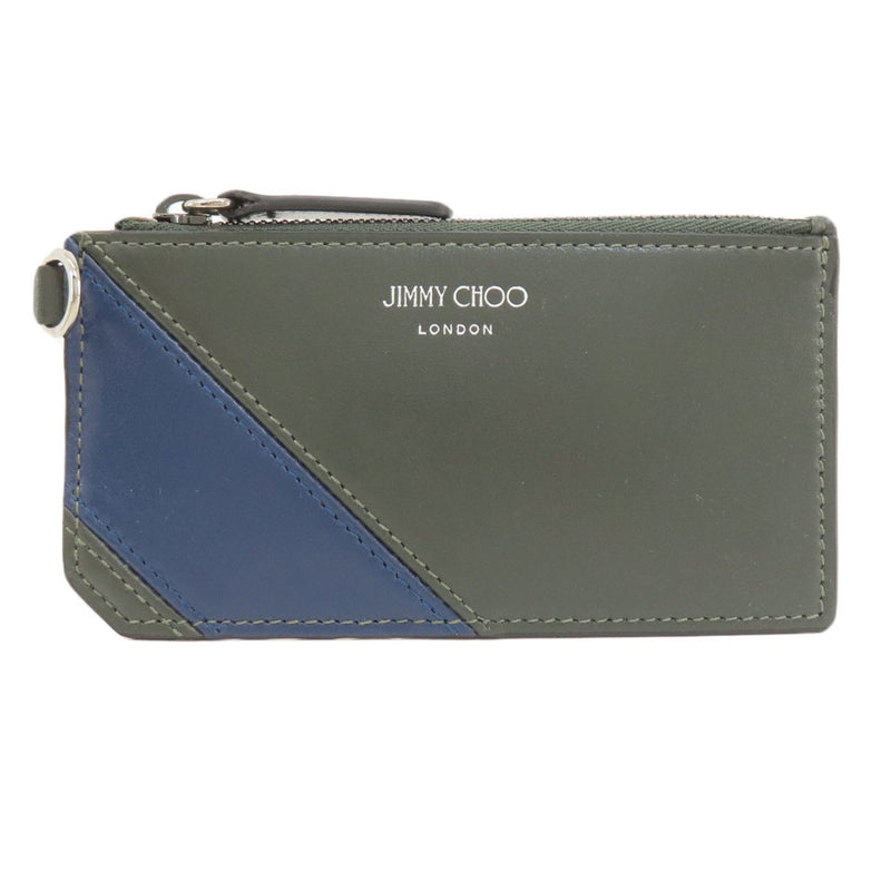 Jimmy Choo Blue Green Leather Coin Purse/Coin Case (Pre-Owned)