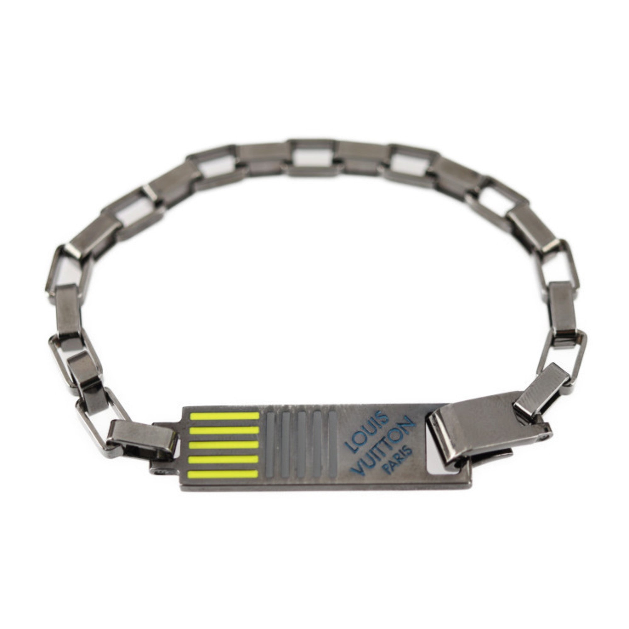 Louis Vuitton Bleu Celeste Gunmetal Yellow Metal Charm Bracelet (Pre-Owned)