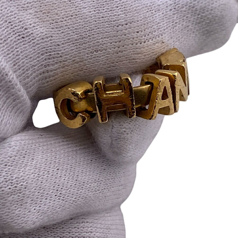 Chanel Gold Gold Plating Band Ring (Pre-Owned)