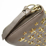 Jimmy Choo Metallic Beige Leather Coin Purse/Coin Case (Pre-Owned)