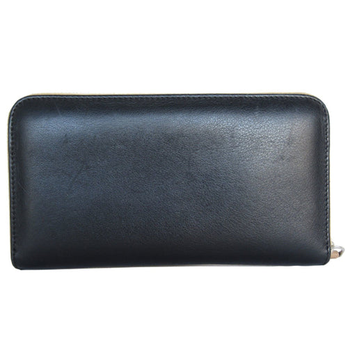 Fendi Beige Black Leather Coin Purse/Coin Case (Pre-Owned)