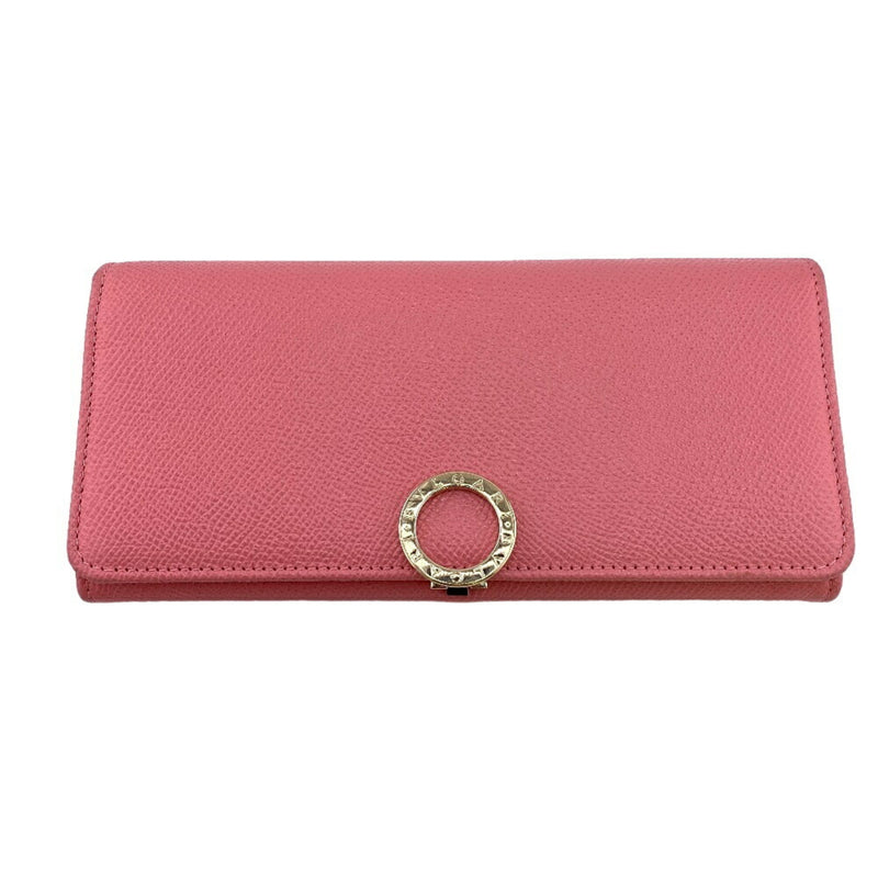 Bvlgari Pink Leather Long Wallet (Bi-Fold) (Pre-Owned)