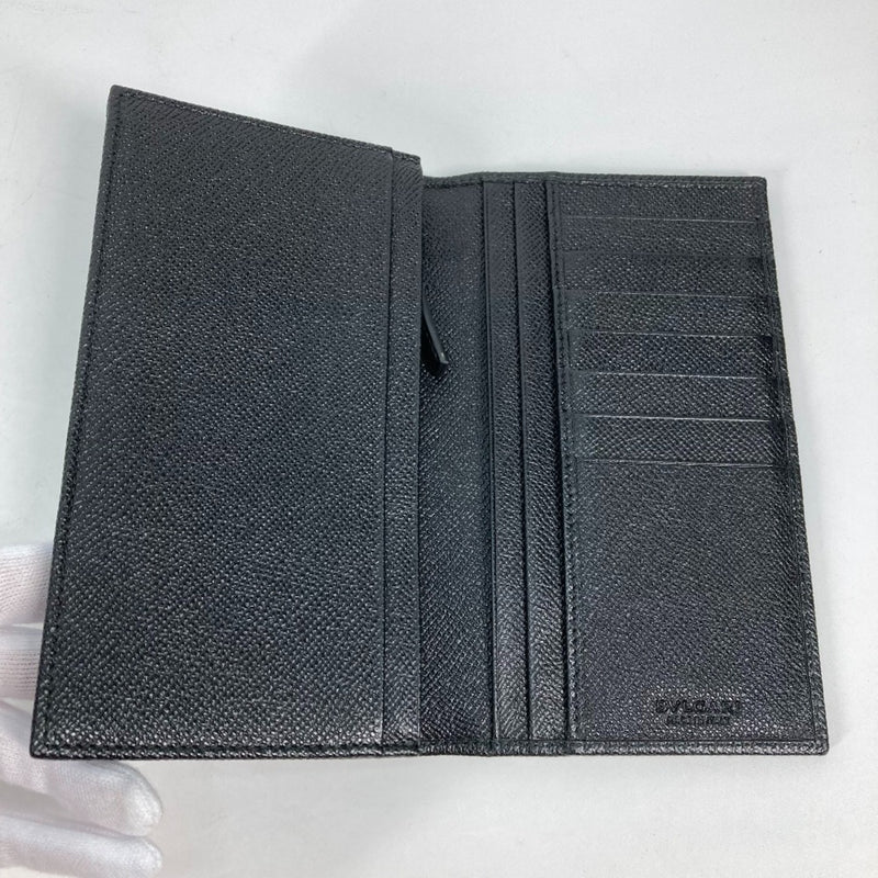 Bvlgari Black Leather Long Wallet (Bi-Fold) (Pre-Owned)