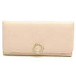 Bvlgari Beige Leather Long Wallet (Bi-Fold) (Pre-Owned)