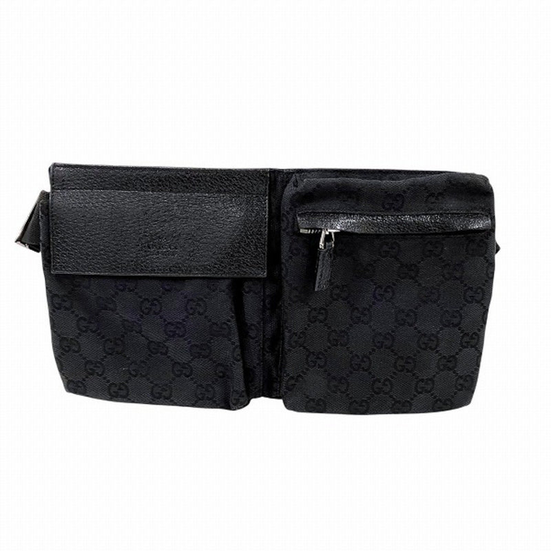 Gucci Black Canvas Leather Fanny Pack (Pre-Owned)