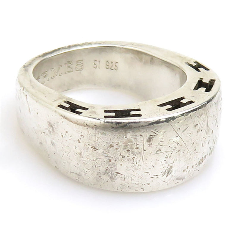 Hermes Silver Silver 925 Band Ring (Pre-Owned)