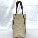 Bvlgari Beige Brown Canvas Leather Tote Bag (Pre-Owned)