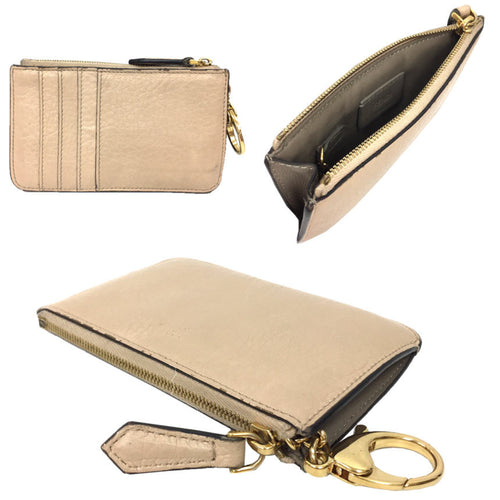 Fendi Beige Leather Coin Purse/Coin Case (Pre-Owned)