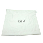 Furla Black Ivory Canvas Leather Shoulder Bag Tote Bag (Pre-Owned)