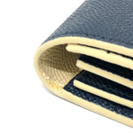 Bvlgari Navy Leather Long Wallet (Bi-Fold) (Pre-Owned)