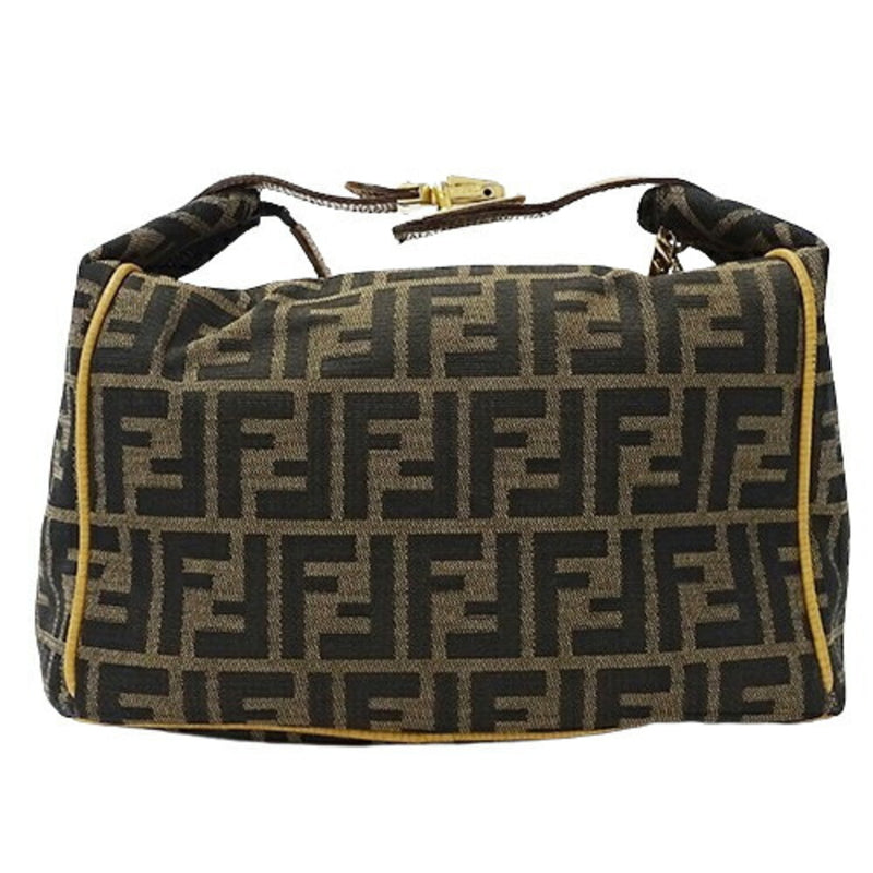 Fendi Beige Brown Canvas Handbag (Pre-Owned)