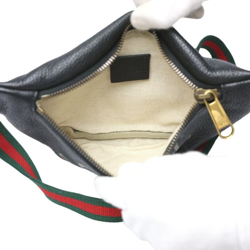 Gucci Black Leather Fanny Pack Pouch (Pre-Owned)