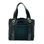 Bvlgari Black Canvas Leather Handbag Tote Bag (Pre-Owned)