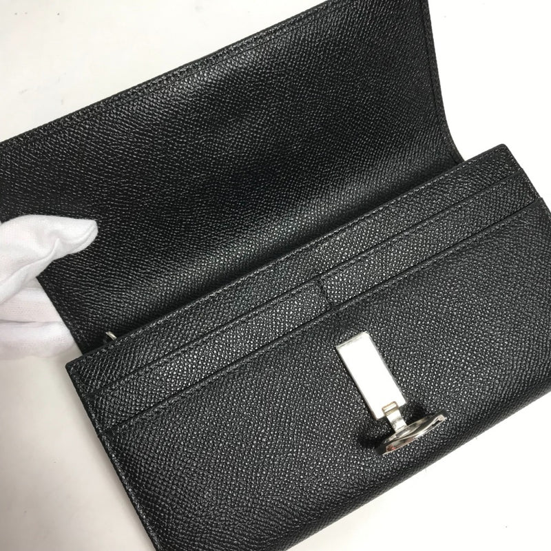 Bvlgari Black Leather Long Wallet (Bi-Fold) (Pre-Owned)