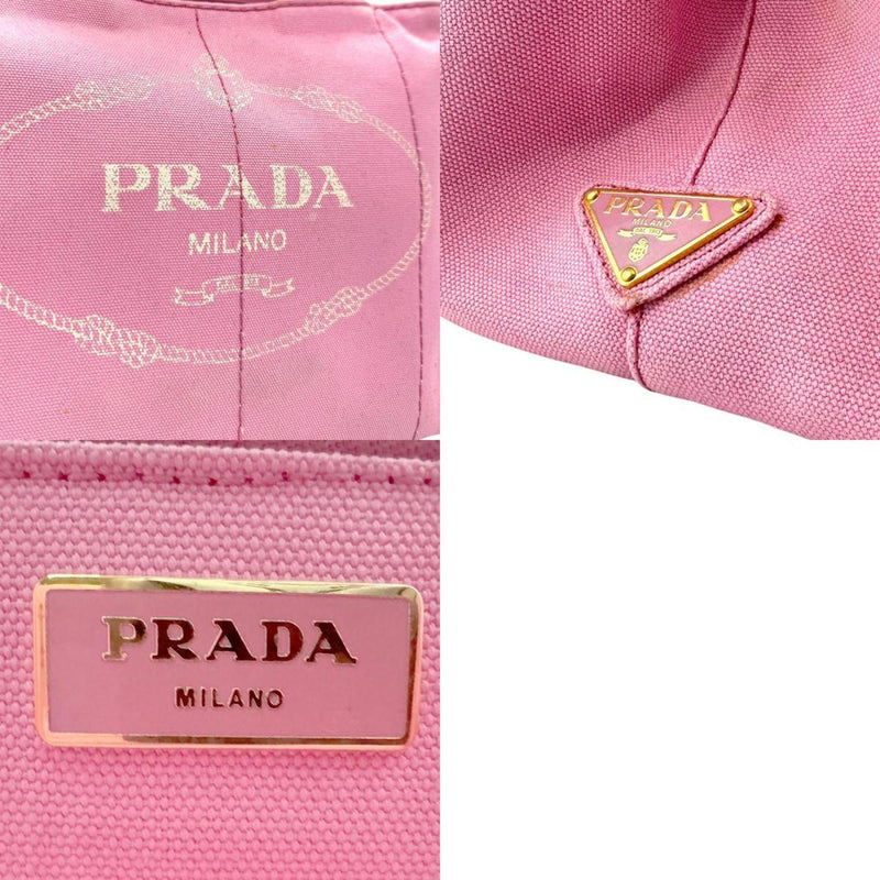 Prada Pink Canvas Handbag Tote Bag (Pre-Owned)