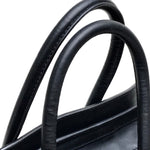 Celine Beige Black Leather Hemp Tote Bag (Pre-Owned)