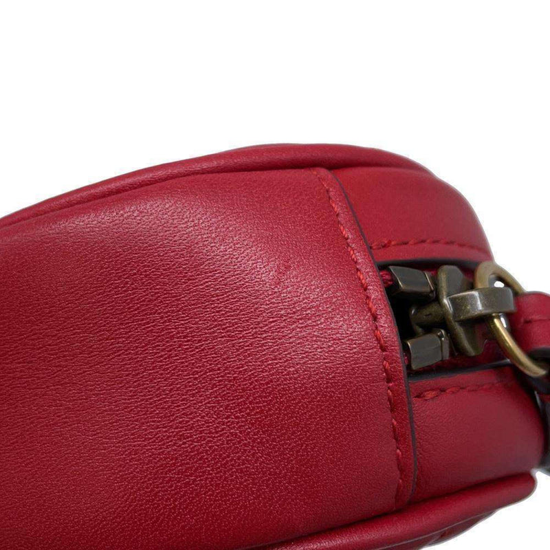 Gucci Gg Marmont Red Color Leather Fanny Pack (Pre-Owned)