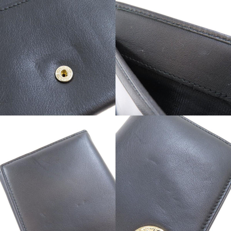 Bvlgari Black Leather Long Wallet (Bi-Fold) (Pre-Owned)