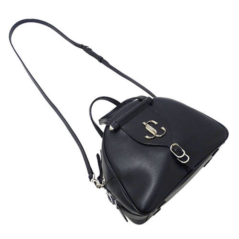 Jimmy Choo Black Leather Handbag Shoulder Bag (Pre-Owned)