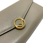 Fendi Beige Gold Leather Long Wallet (Bi-Fold) (Pre-Owned)