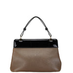 Bvlgari Beige Black Leather Handbag (Pre-Owned)