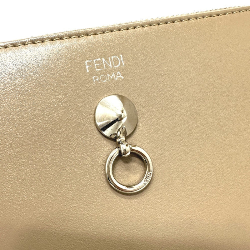 Fendi Beige Leather Long Wallet (Bi-Fold) (Pre-Owned)