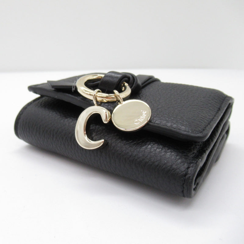 Chloé Black Leather Middle Wallet (Tri-Fold)