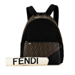 Fendi Black Brown Nylon Pvc Leather Backpack (Pre-Owned)